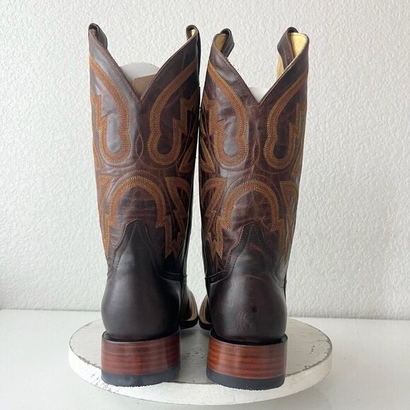 NEW Rod Patrick Mens Cowboy Boots 10.5B Perro Loco Brown Western Square Toe - Picture 3 of 13